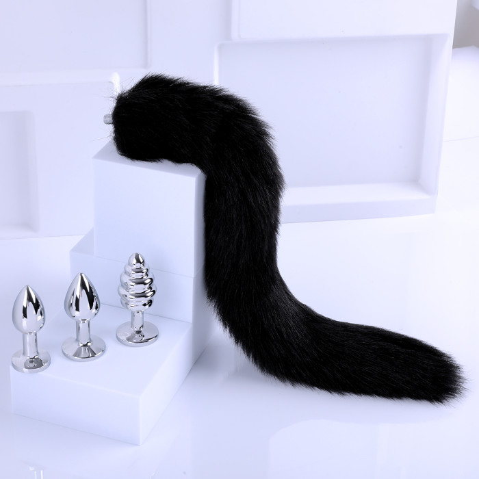 Fox Tail With Metal Anal-Butt Plug