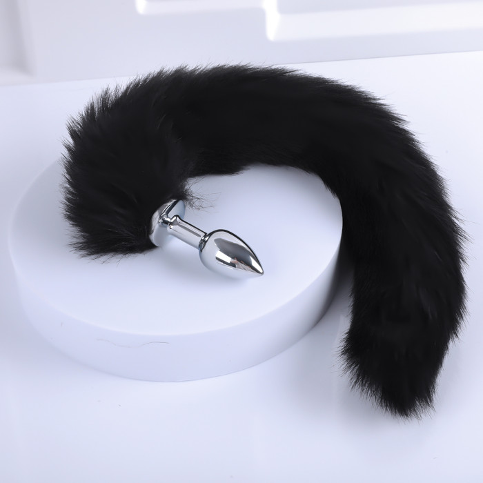 Fox Tail With Metal Anal-Butt Plug