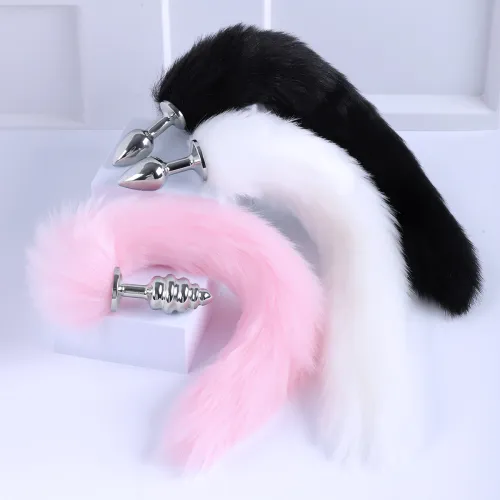 Fox Tail With Metal Anal-Butt Plug