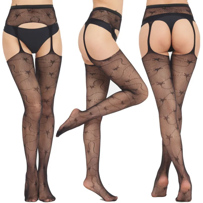 Lace Open-Clotch Stockings (Multi-Styles)