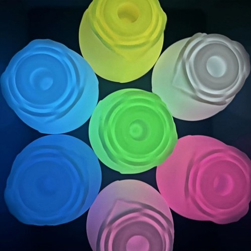 Glow-in-the-Dark 10-Function Silicone Rechargeable Clitoral Sucking Rose Sex Toy