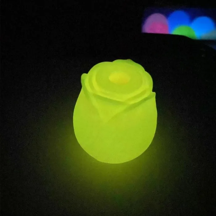 Glow-in-the-Dark 10-Function Silicone Rechargeable Clitoral Sucking Rose Sex Toy