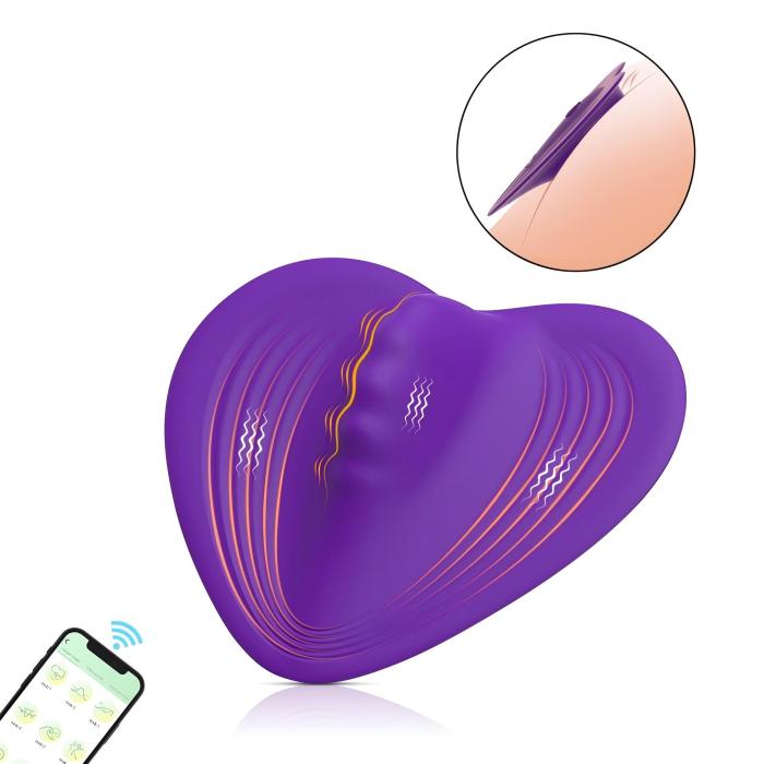 Heart-shaped Wearable Panty Vibrator App Controlled