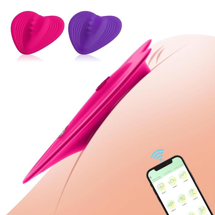Heart-shaped Wearable Panty Vibrator App Controlled