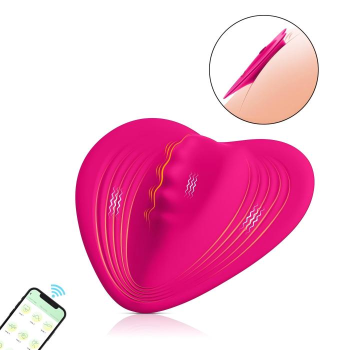 Heart-shaped Wearable Panty Vibrator App Controlled