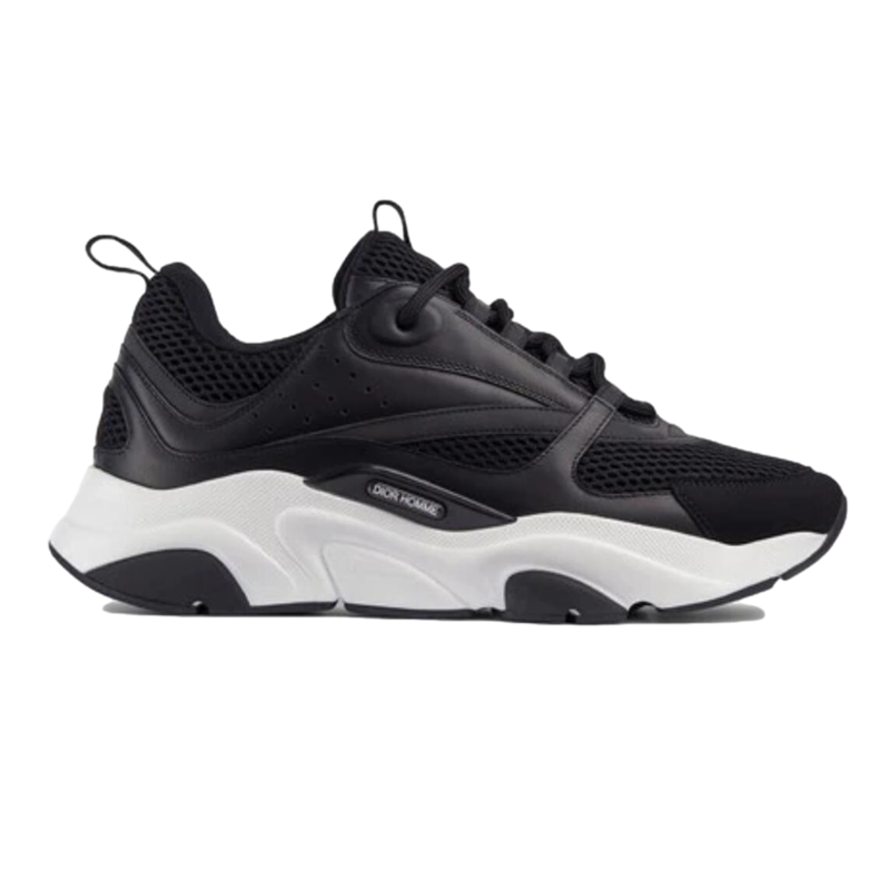 b22 sneaker black technical mesh and calfskin