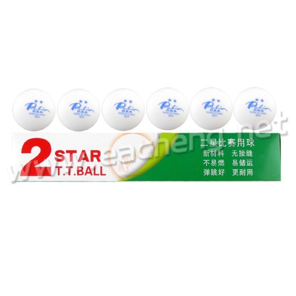 Palio Table Tennis Ball New Material Seamless 2-Star 40+, white