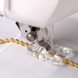 Kalevel Pearl and Sequin Foot Sewing Machine Beaded Presser Foot Fit for Low Shank Snap-On Domestic Singer, Brother, Janome, Babylock, Elna, Euro-Pro, Simplicity, White, Kenmore, Juki, New Home