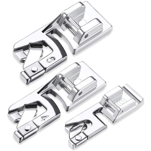 Kalevel 3pcs Narrow Rolled Hem Sewing Machine Presser Foot Hemming Feet Set Compatible with Most Low Shank Sewing Machine