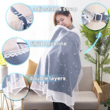 Kalevel Nursing Cover Breastfeeding Scarf Cotton Baby Car Seat Cover Canopy Infant Stroller Cover Baby Nursing Scarf Newborn Breastfeeding Apron Cover with Mosquito Net for Breast Feeding Babies