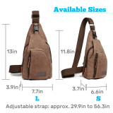 Kalevel Sling Bag Chest Shoulder Backpack Canvas Crossbody Bags Outdoor Casual Sling Multipurpose Shoulder Bag Cool Sports Travel Unbalance Backpack for Men Women - Adjustable Strap Up to 56.3in