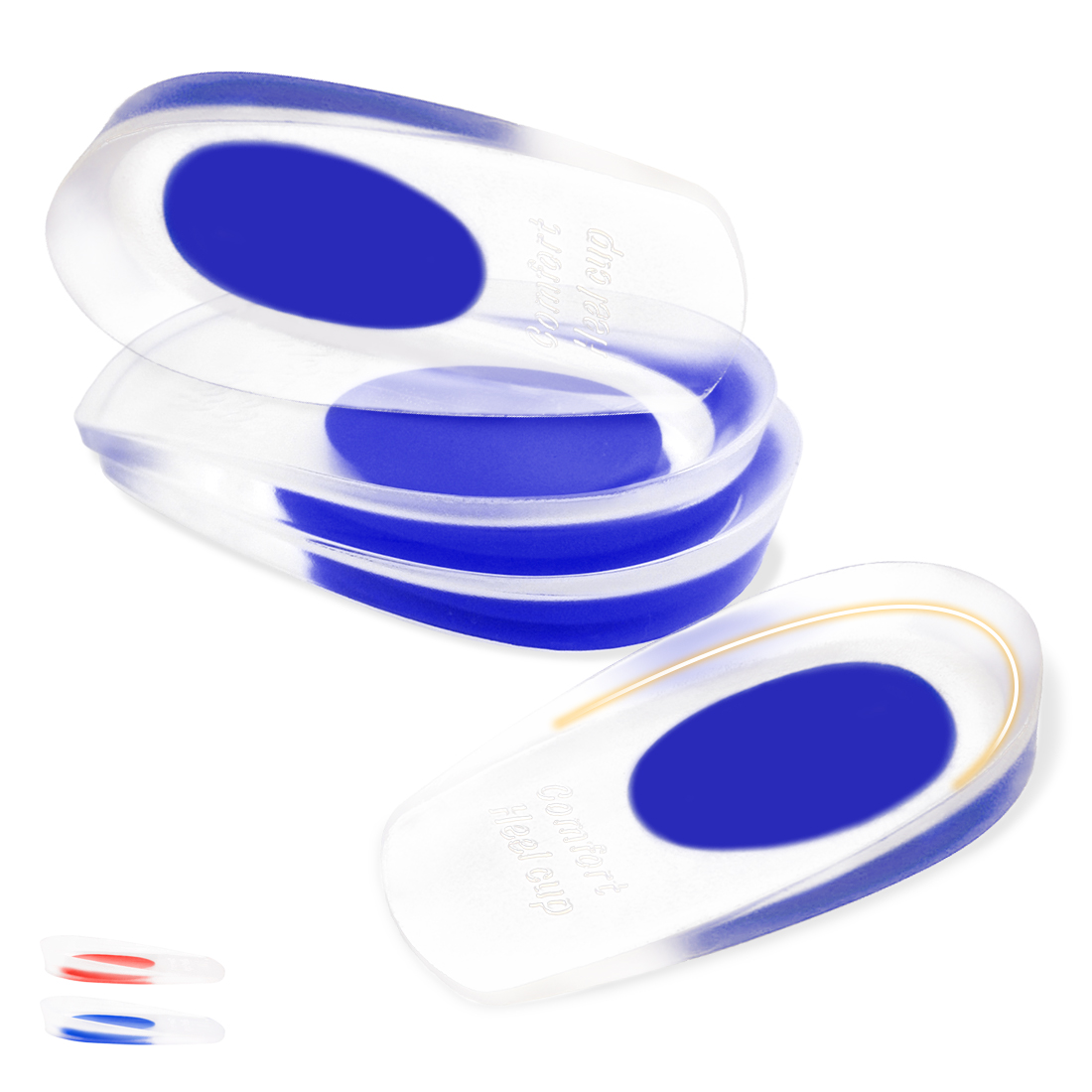 Kalevel 2 Pairs Silicone Gel Heel Cups Shoe Insert Heel Pad for Plantar
