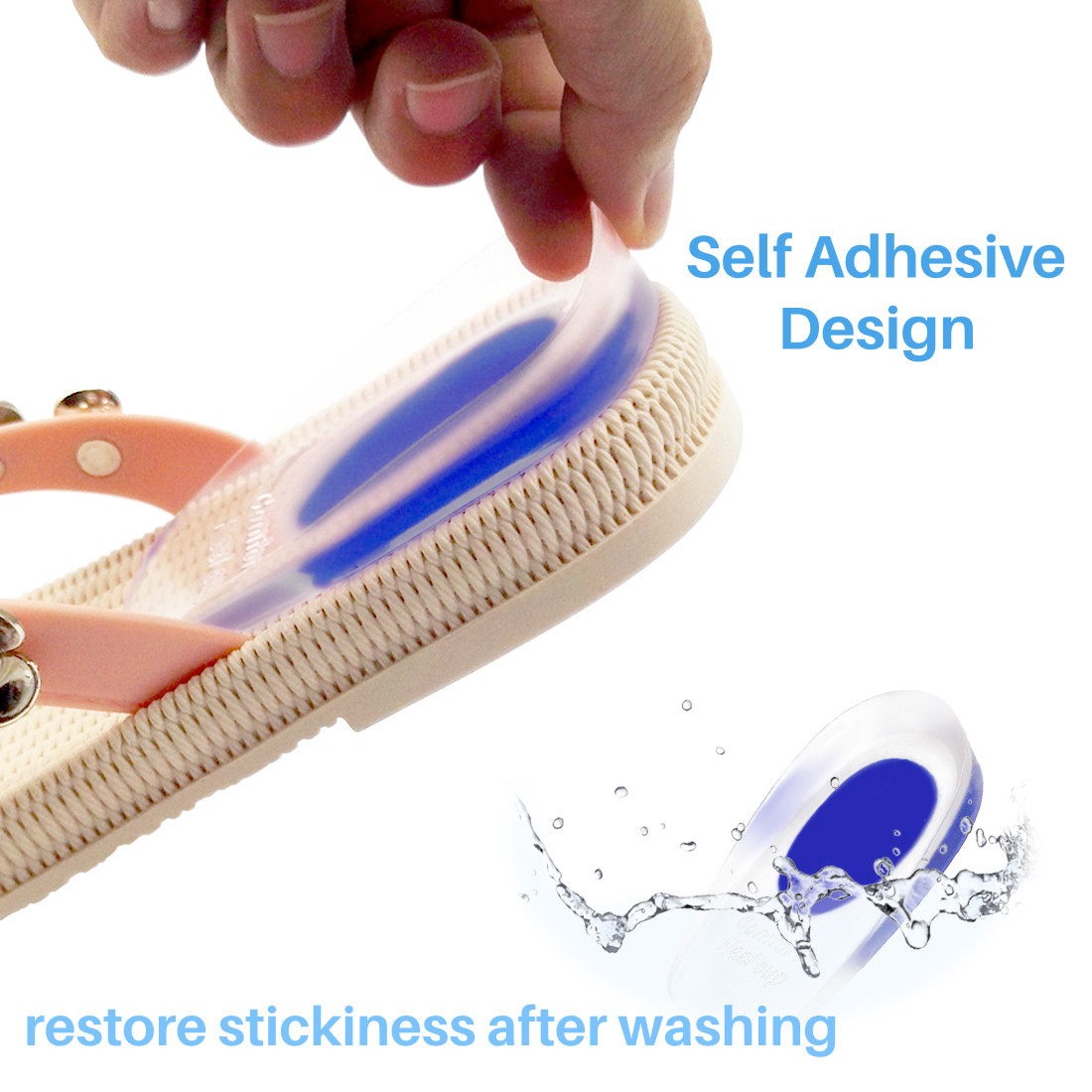 Kalevel 2 Pairs Silicone Gel Heel Cups Shoe Insert Heel Pad for Plantar