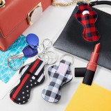 Kalevel 6 Pieces Lipstick Holder Key Chain for Chapstick Keychain Holder Portable Handy Lip Balm Holder Neoprene Keychain for Chapstick Holder with a Free Pouch for Travel