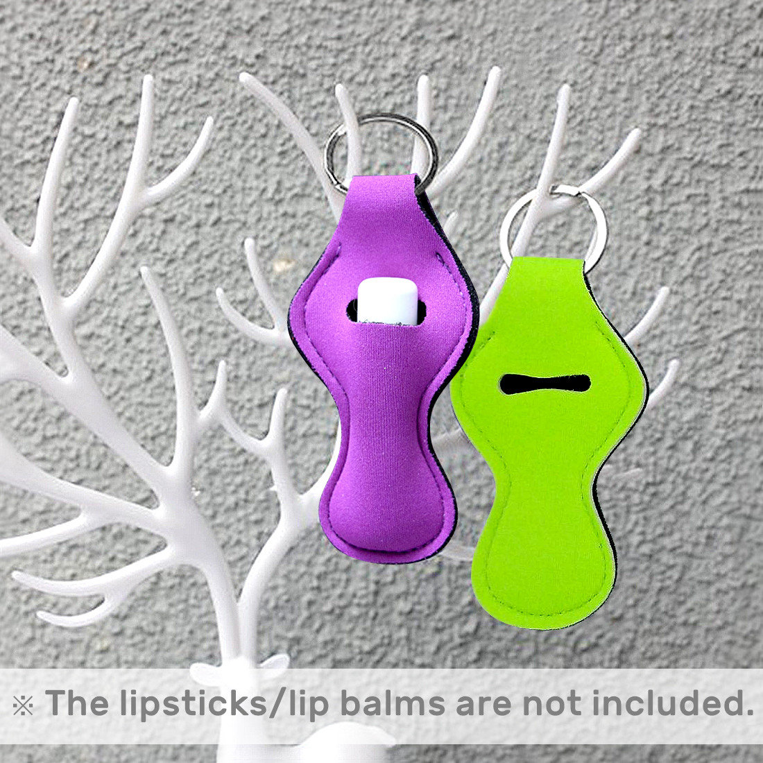 Chapstick Keychain Holder - Neoprene Lip Balm Holder With Light Glitter Print, Clip-On For Keys Or Bags, 6 Pack - View #7