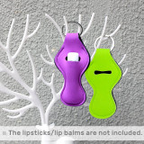 Kalevel Lipstick Keychain Holder Neoprene Lip Balm Holder 6 Pcs for Chapstick Holder Lip Gloss Keychain Holder Solid Color (Black, White, Green, Yellow, Purple, Red)