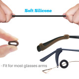 Kalevel Set of 11 Silicone Eyeglass Ear Grips Hooks Temple Tips Sleeve Sport Eyeglass Strap Sunglass Eyewear Retainer Anti Slip Glasses Holder for Kids Men Women