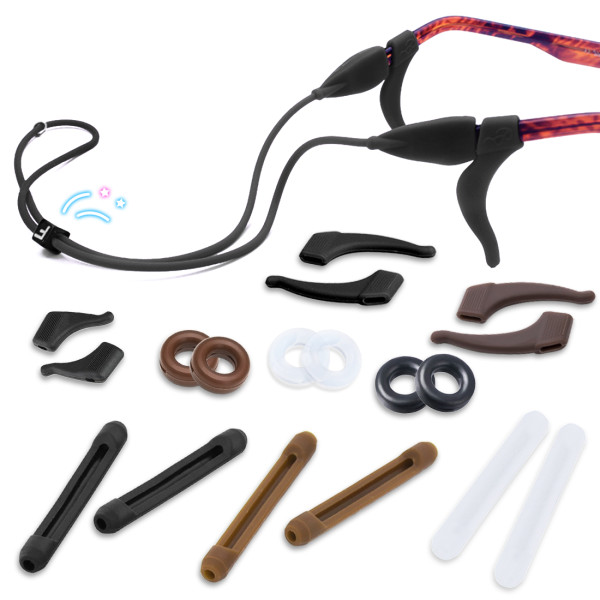 Kalevel Set of 11 Silicone Eyeglass Ear Grips Hooks Temple Tips Sleeve Sport Eyeglass Strap Sunglass Eyewear Retainer Anti Slip Glasses Holder for Kids Men Women