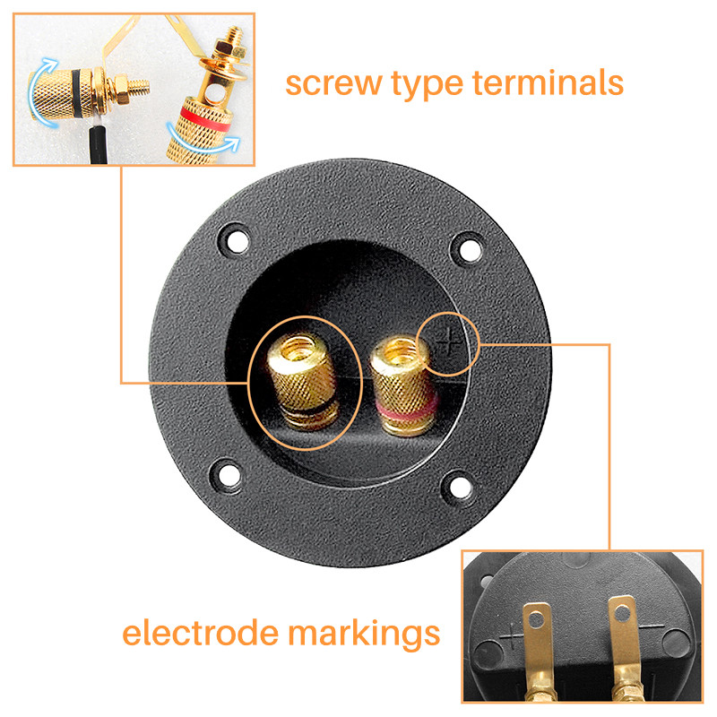 Kalevel 2pcs 2 Way Speaker Box Terminal with 2 Pairs Banana Plugs