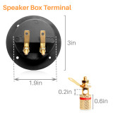 Kalevel 2pcs 2 Way Speaker Box Terminal with 2 Pairs Banana Plugs Binding Post Round Screw Cup Connector Subwoofer Banana Plugs Gold Plated Open Screw Type with Bonus Screws for DIY Home Car Stereo