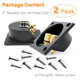 Kalevel 2pcs 2-Way Speaker Box Terminal Cup Square Subwoofer Terminal Box Screw Down Binding Post Terminal Cup 57mm for DIY Home Car Stereo with Screws