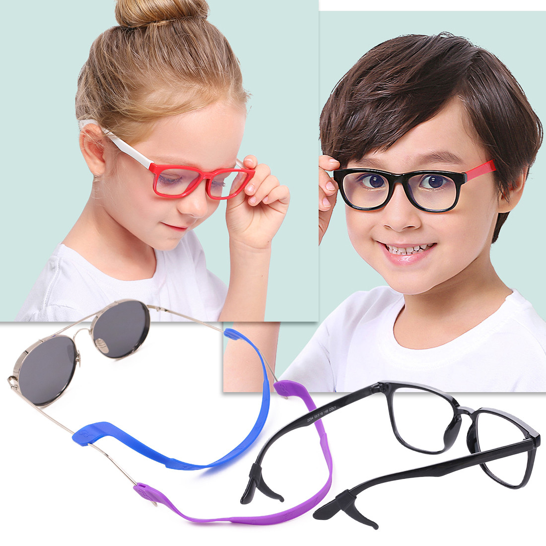 Kalevel 8pcs Silicone Eyeglass Strap Kids Sports Eyewear Retainer
