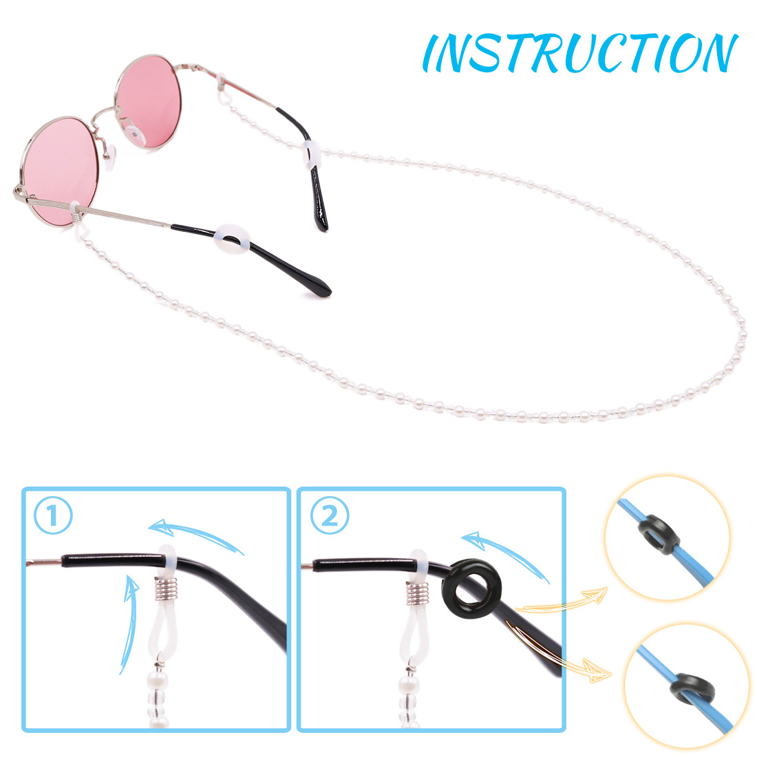 Eyeglass Chains for Women Set of 6 Kalevel Beaded Eyeglass Holder