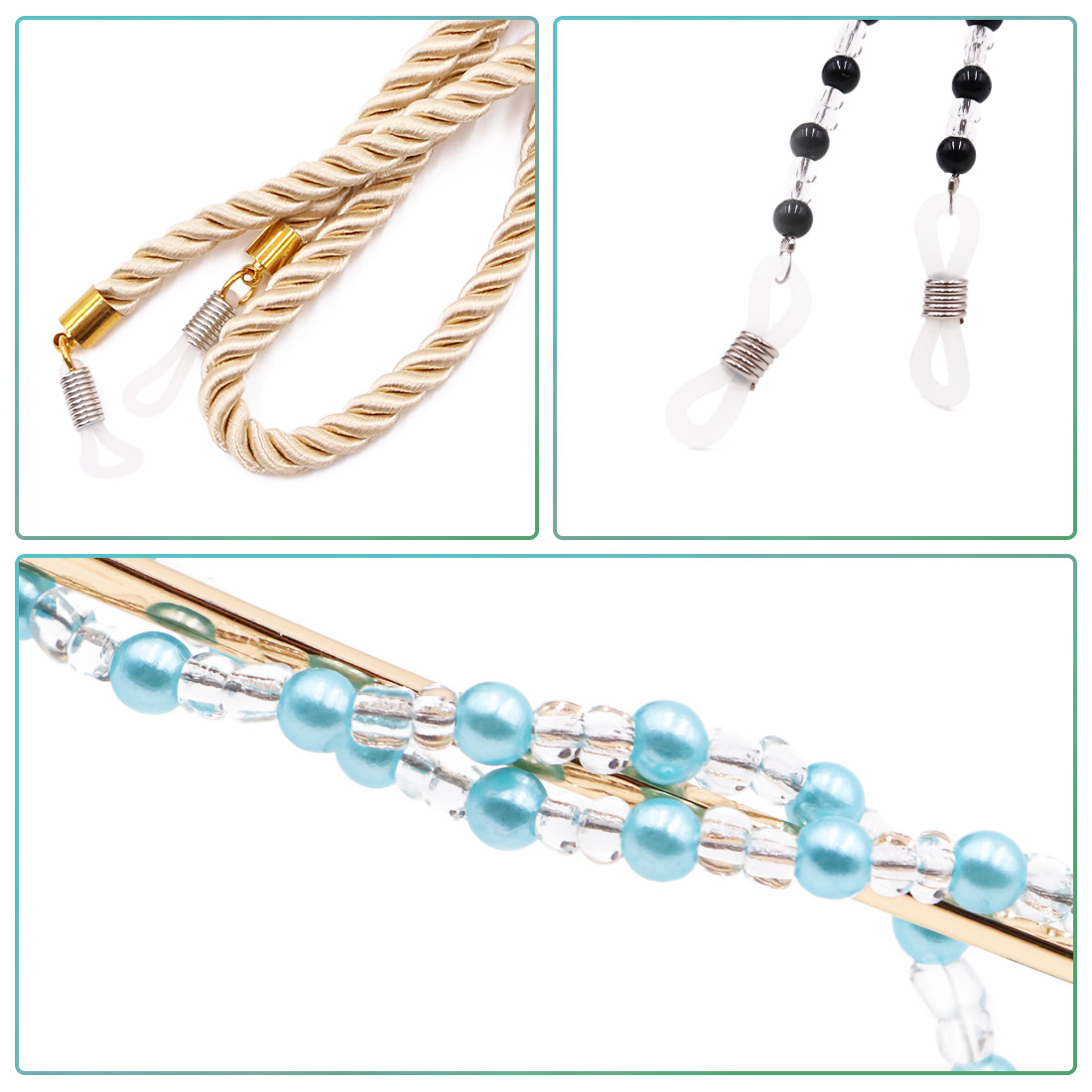 Kalevel 6pcs Eyeglass Chains for Women Girls Pearl Beaded Eyeglass