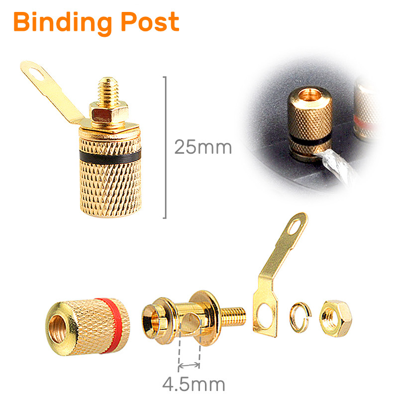 Kalevel 2pcs 2Way Speaker Box Terminal Spring with Binding Posts Screw Subwoofer Box Terminal