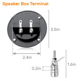 Kalevel 2pcs Subwoofer Speaker Box Terminal Cup Speaker Terminals Push Button Spring Loaded with Screw Binding post Banana Plug Jack Socket and Screws for DIY Home Car Stereo (3.5 Inch)
