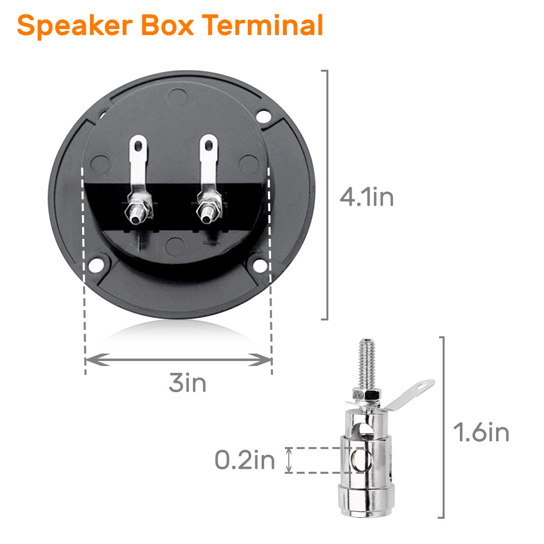 75mm Outer Diameter Terminal Cup 2-Way Round Speaker Box Terminal ...