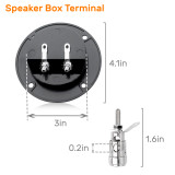 Kalevel 2pcs Round Speaker Box Terminal Cup Spring Subwoofer Terminal Cup with Twist  Binding Post Banana Jack and Screws for DIY Home Car Stereo Speaker 4.1 Inch (10 Screws)