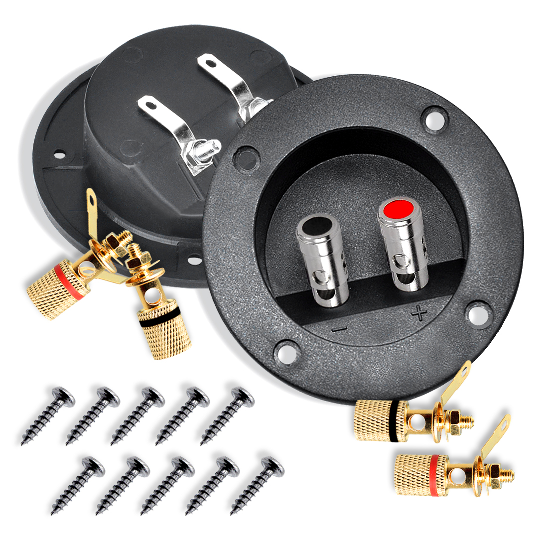 Kalevel 2pcs Subwoofer Speaker Box Terminal Cup Speaker Terminals Push