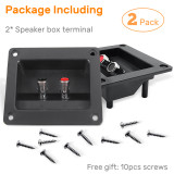 Kalevel 2pcs 2-Way Speaker Box Terminal Cup Square Spring Loaded Terminal Cup Connector Subwoofer Binding Post Push Button Speaker Terminal 3.6in x 3.1in for DIY Home Car Stereo with Screws