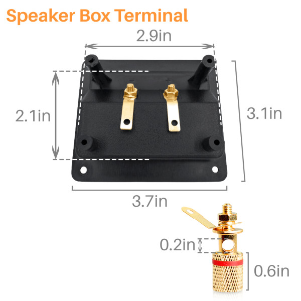 Kalevel 2pcs 2 Way Speaker Box Terminal with 2 Pairs Banana Plugs