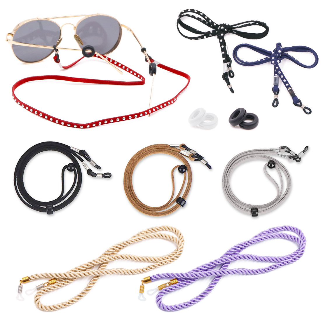 Kalevel 8pcs Eyeglasses Strap for Women Girls Sunglasses Lanyard