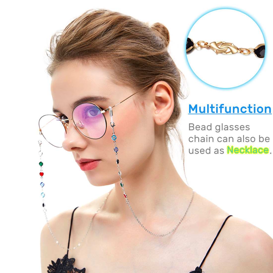 Kalevel 3pcs Eyeglass Chains for Women Stylish Girls Sunglass Straps