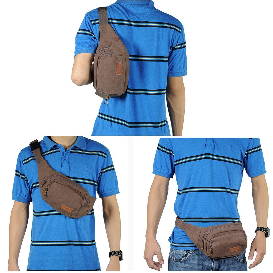 Kalevel® Outdoor Sports Backpack Casual One Shoulder Sling Bag Canvas Backpack Hiking Waist Bag