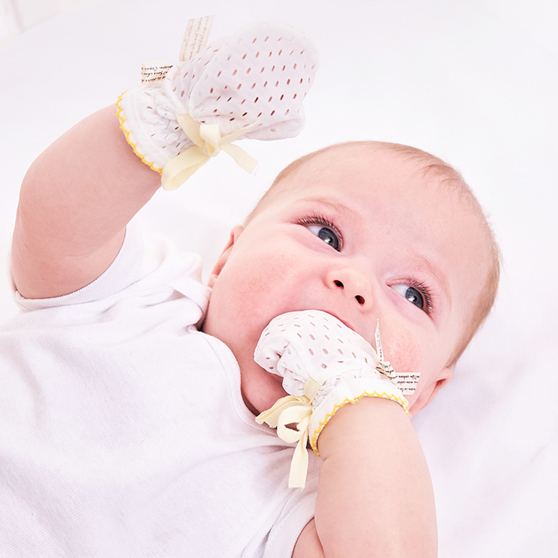 Kalevel 3 Pairs Newborn Baby Mittens Boy Girl No Scratch Mittens Gloves