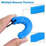 Kalevel 4 Styles Sensory Chew Necklace for Boys Girls Silicone Shark Style Chewing Necklace Pendant Teething Toys for Autism, ADHD, Baby Nursing or Special Needs (A Set)