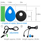 Kalevel Sensory Chew Necklace for Boys Girls 3 Styles Silicone Chewing Necklace Chew Pendant Sensory Teething Stick Toys for Autism, ADHD, Baby Nursing or Special Needs