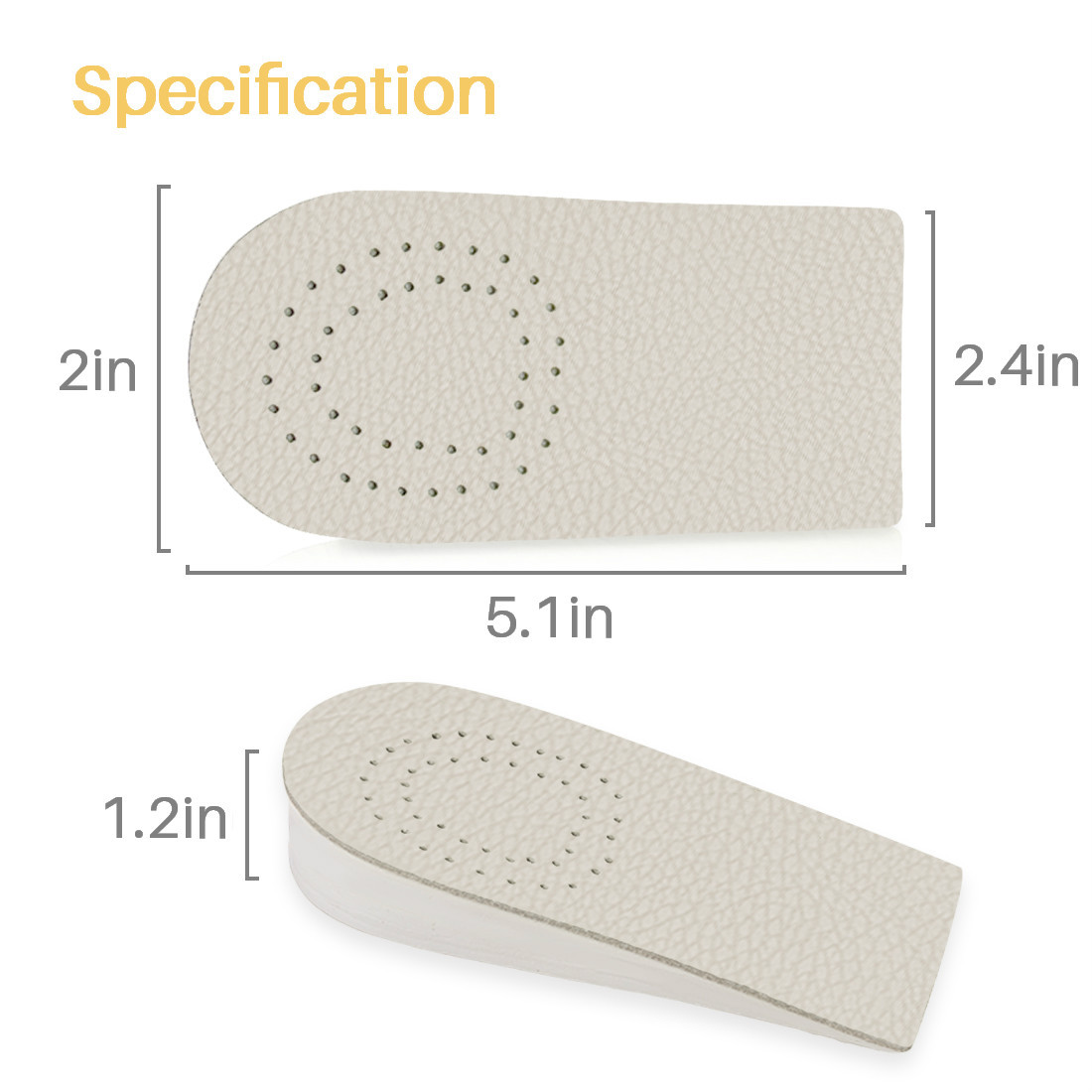 Kalevel Heel Lift Inserts Height Increase Insole Men Women 1.2 Inch