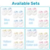 Kalevel 3 Pairs Newborn Baby Mittens Boy Girl No Scratch Gloves Adjustable Baby Mittens Breathable with Drawstring 0-6 Months for Infant Summer (Blue)