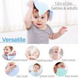 Kalevel 5pcs Baby Muslin Washcloths Bath Towels Cotton 12x12 and 2 Pairs Newborn Baby Mittens Gloves Unisex Multicolored