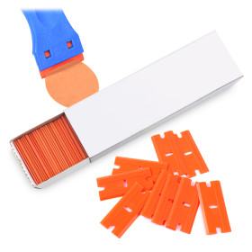 Kalevel 100pcs Plastic Razor Scraper Blades Double Edge 1.5 Inch Car Sticker Decal Remover Razor Blades for Auto Window Tint Vinyl Tool Application