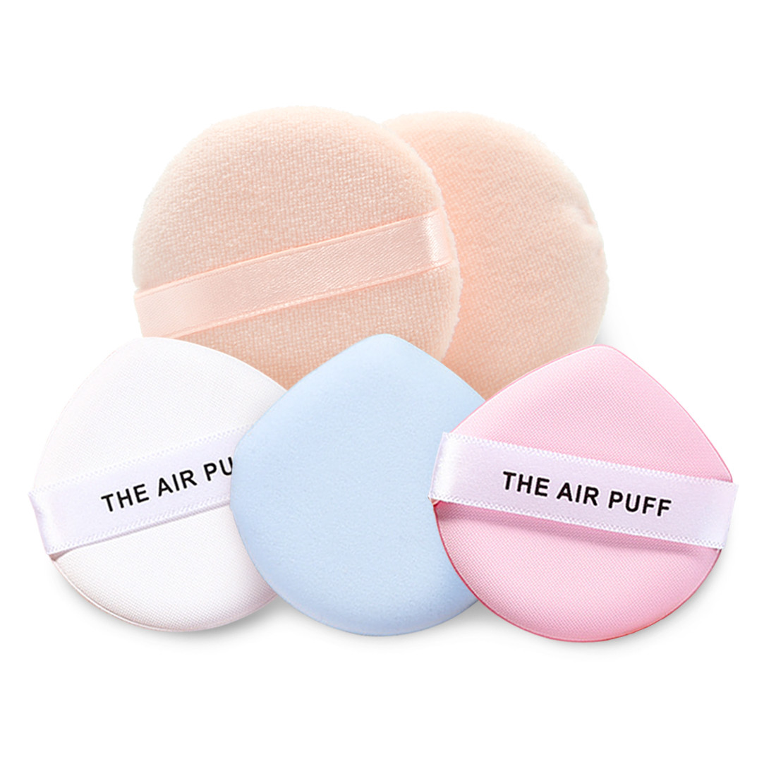 Kalevel 5pcs Velour Puff Makeup Powder Puffs Sponge with Air Cushion