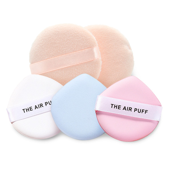 Kalevel 5pcs Velour Puff Makeup Powder Puffs Sponge with Air Cushion Puff Set Fluffy Powder Puff Round Sponge Cosmetic Water Drop Powder Puff Latex Free Foundation Sponge Face Puff for Dry & Wet Use