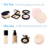 Kalevel 5pcs Velour Puff Makeup Powder Puffs Sponge with Air Cushion Puff Set Fluffy Powder Puff Round Sponge Cosmetic Water Drop Powder Puff Latex Free Foundation Sponge Face Puff for Dry & Wet Use