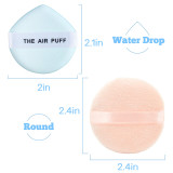 Kalevel 5pcs Velour Puff Makeup Powder Puffs Sponge with Air Cushion Puff Set Fluffy Powder Puff Round Sponge Cosmetic Water Drop Powder Puff Latex Free Foundation Sponge Face Puff for Dry & Wet Use