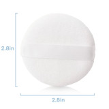 Kalevel Makeup Powder Puffs Velour Sponge Round Cosmetic Puff Foundation Powder Sponge Fluffy Face Body Powder Puffs with Handle 2.4in 2.8in 3.1in for Home and Travel (6 Pack, 3 Sizes)